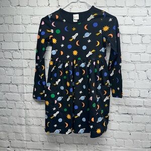 Hanna Andersson Black Space-Themed Dress 130 US 8